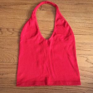 Red urban outfitters ribbed halter tank